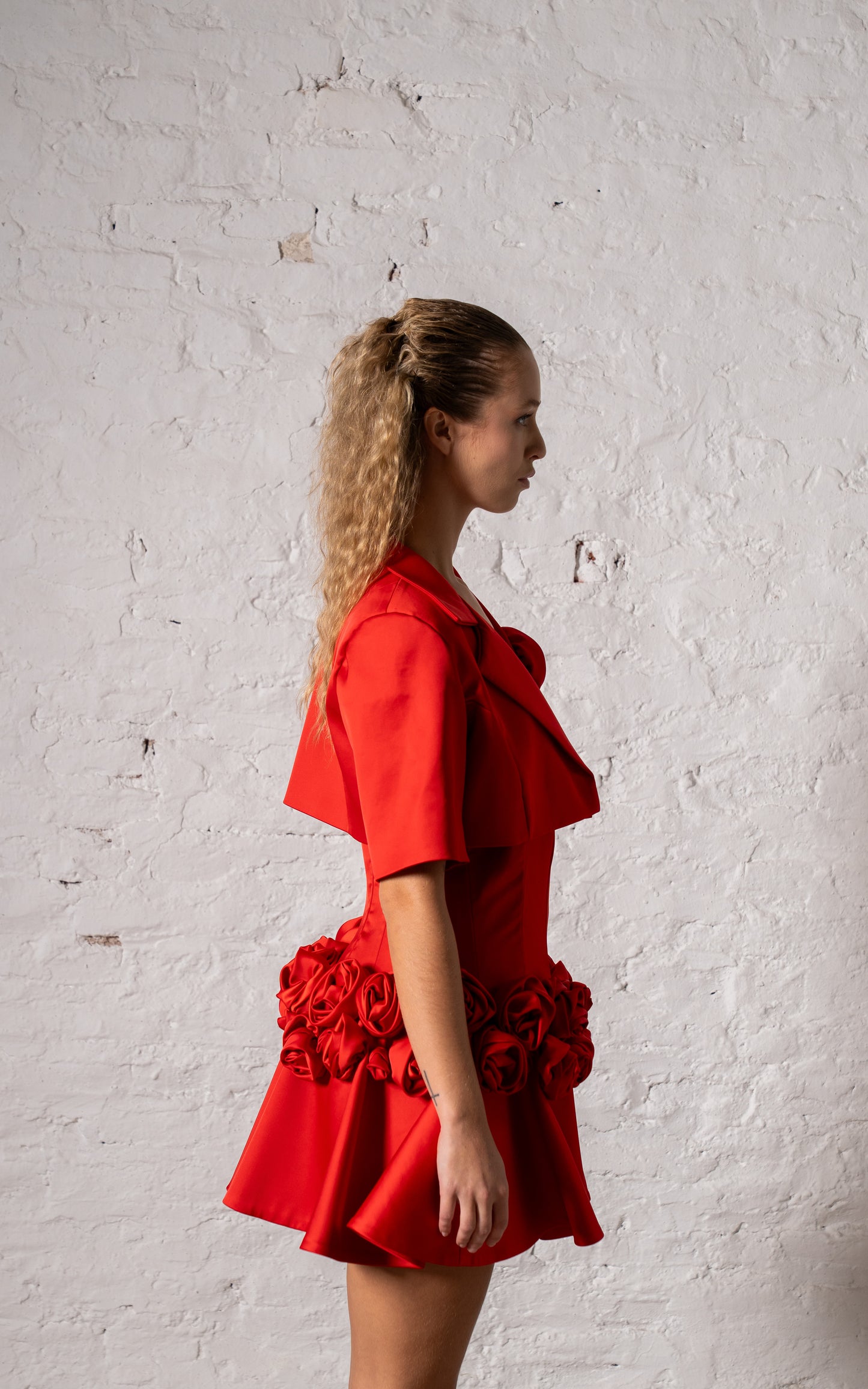 SET ROJO RASO