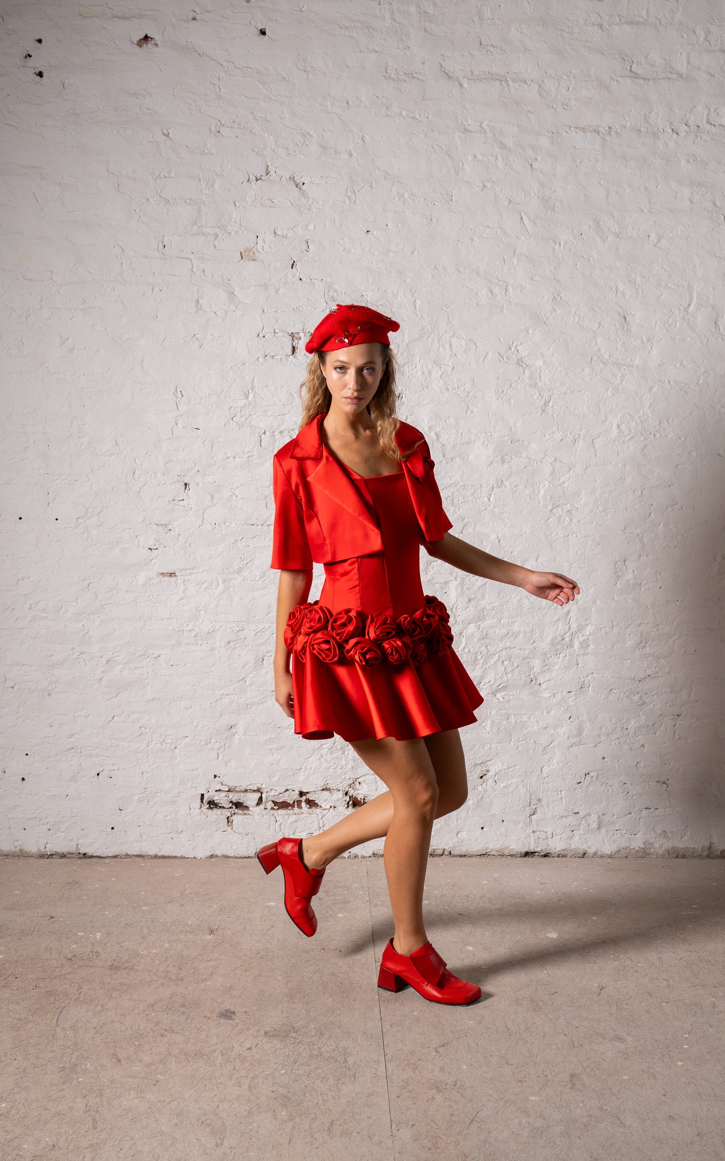 SET ROJO RASO